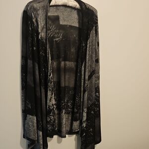 Jaipur Black and Gray Patterned Cardigan